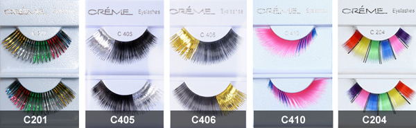 false lashes - rainbow, sparkling, pink, ,metallic