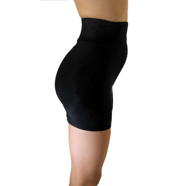Feminine shape padded panty girdle side view black