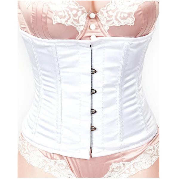 White Steel Boned Underbust Corset Cincher