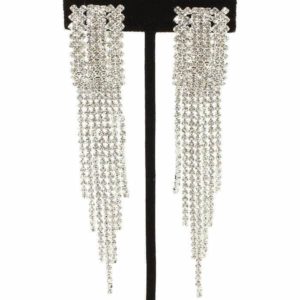 Oblong Rhinestone Clip-on Earrings