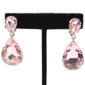 Pink Crystal Clip-on Earrings
