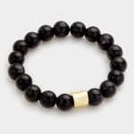 Black Stone Stretch Bracelet