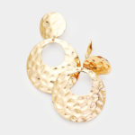 Gold Hammered Metal Earrings