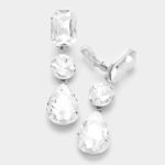 Clear Triple Crystal Clip-on Earrings