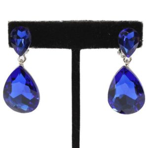 Blue Crystal Clip-on Earrings