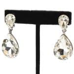 Clear Crystal Teardrop Clip-on Earrings