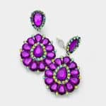 XL Purple Teardrop Cluster Earrings