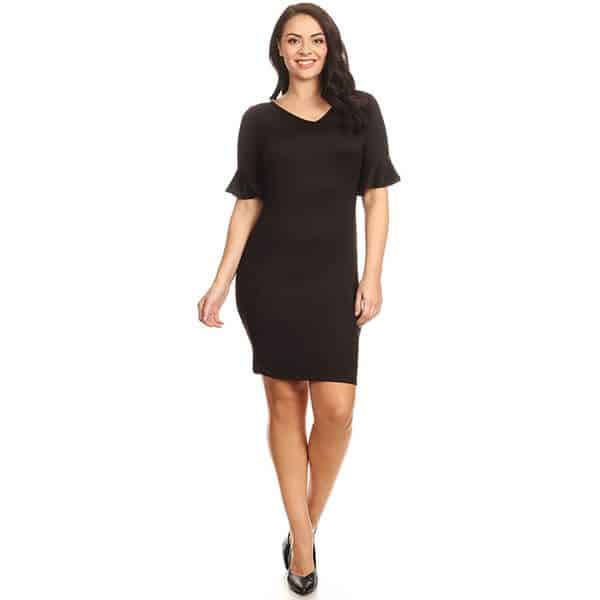 Black Casual Bodycon Dress Glamour Boutique