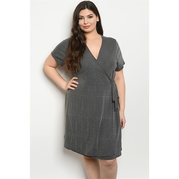 charcoal wrap dress