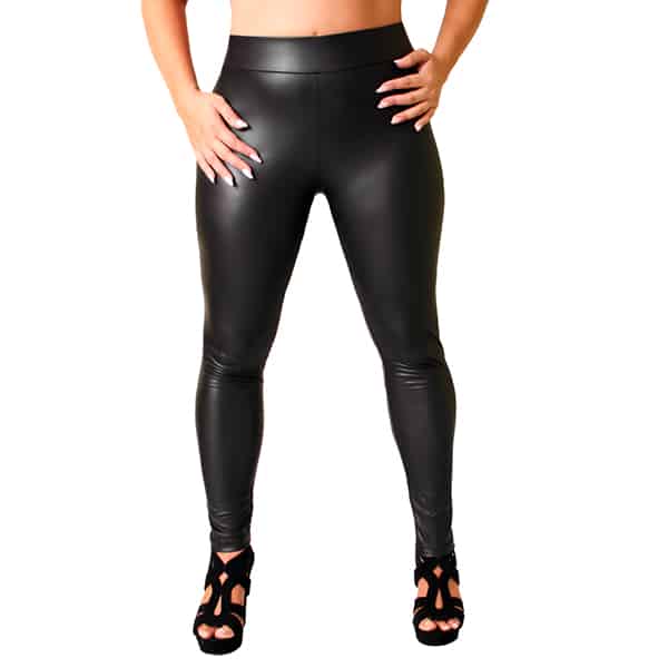 Black Pleather Leggings - Glamour Boutique