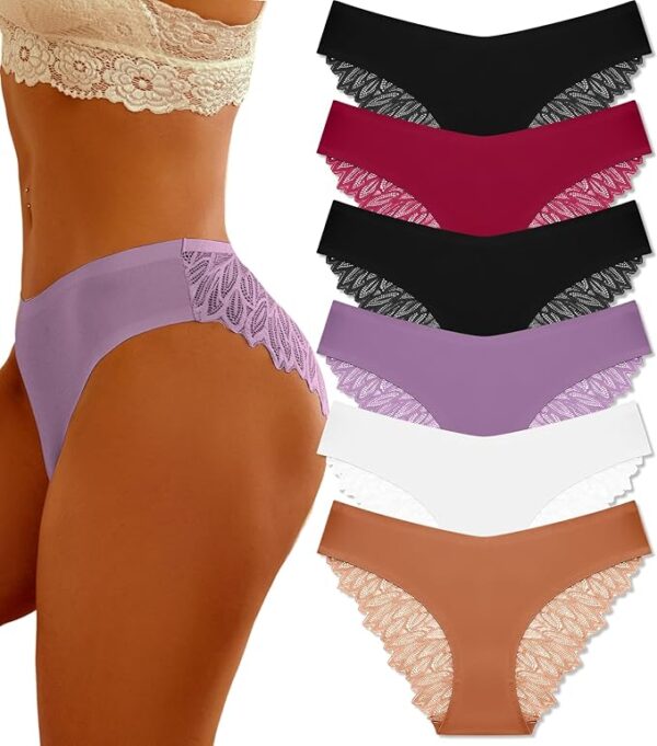 Stretch Lace Rear Bikini Panty Pack