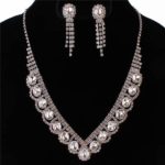 Clear Stone Necklace & Clip-on Earrings Set