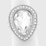 Crystal Teardrop Stretch Ring