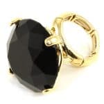 Black Oversize Crystal Fashion Ring