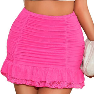 Ruched Layered Mini Skirt