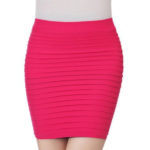 Stretch Pleated Bandage Mini-Skirt